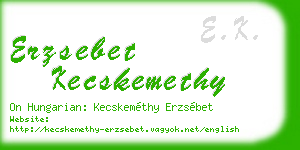 erzsebet kecskemethy business card