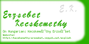 erzsebet kecskemethy business card